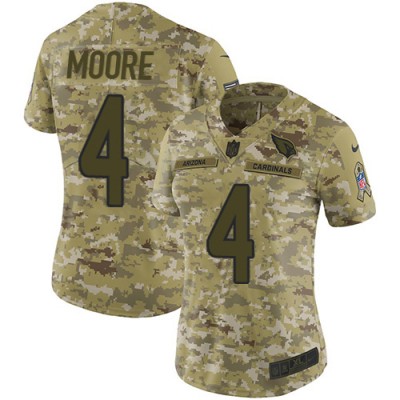 Nike Arizona Cardinals #4 Rondale Moore Camo Women's Stitched NFL Limited 2018 Salute To Service Jersey